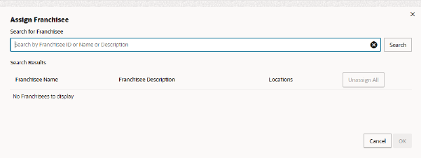 This figure shows the Assign Franchisee