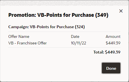 This figure shows the Promotion Event Details
