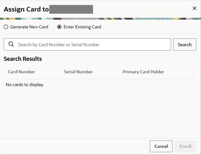 This figure shows the Search for Card