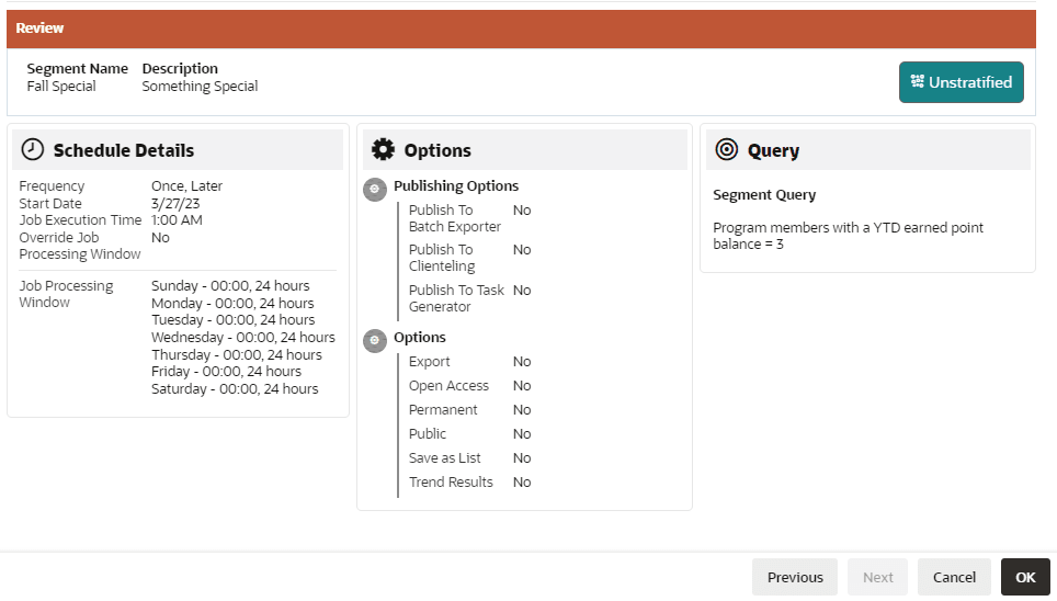 This figure shows the Unstratifed Review Tab
