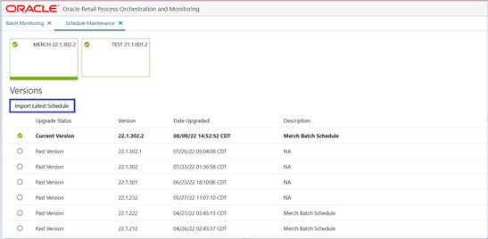 Upload Batch Schedule