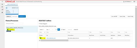 Batch Administration Screen
