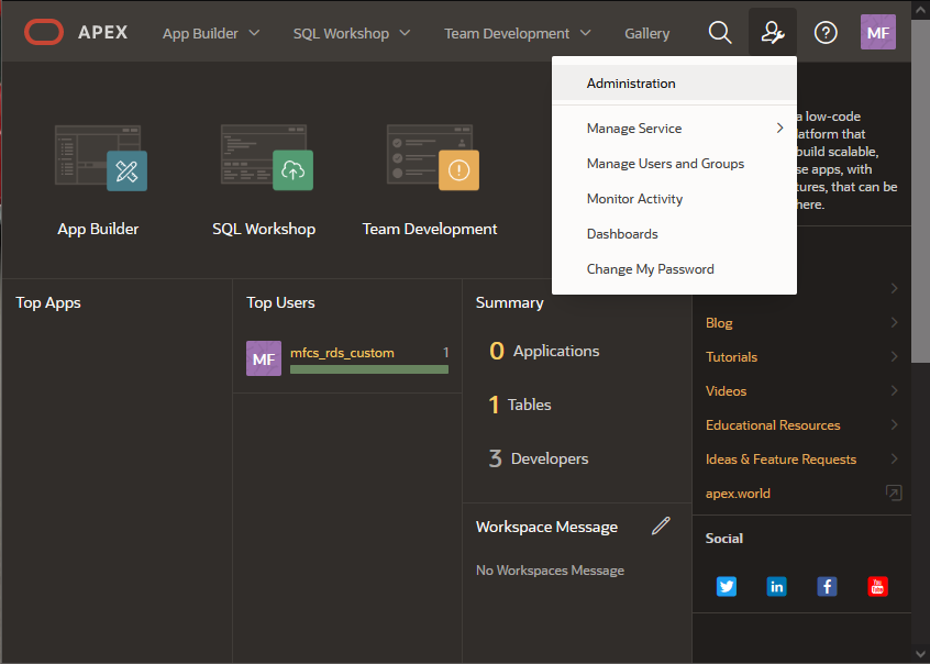 APEX Administration APEX Administration