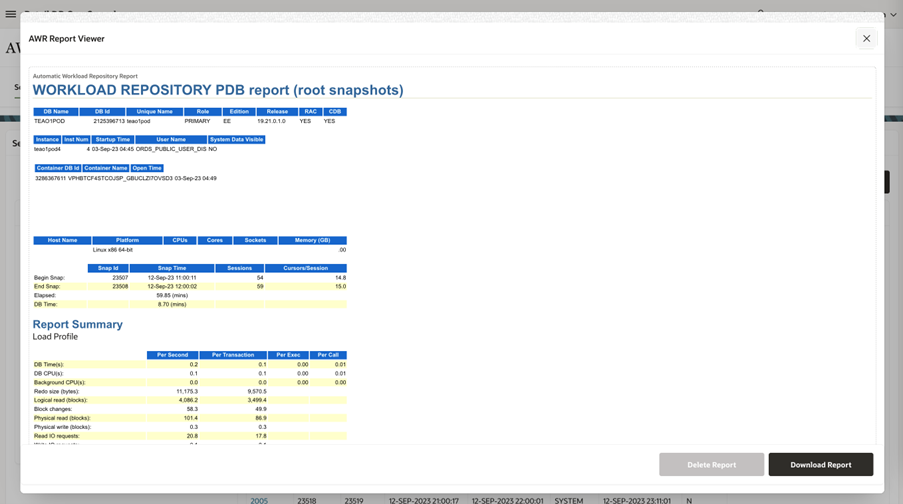 AWR Report Viewer AWR Report Viewer
