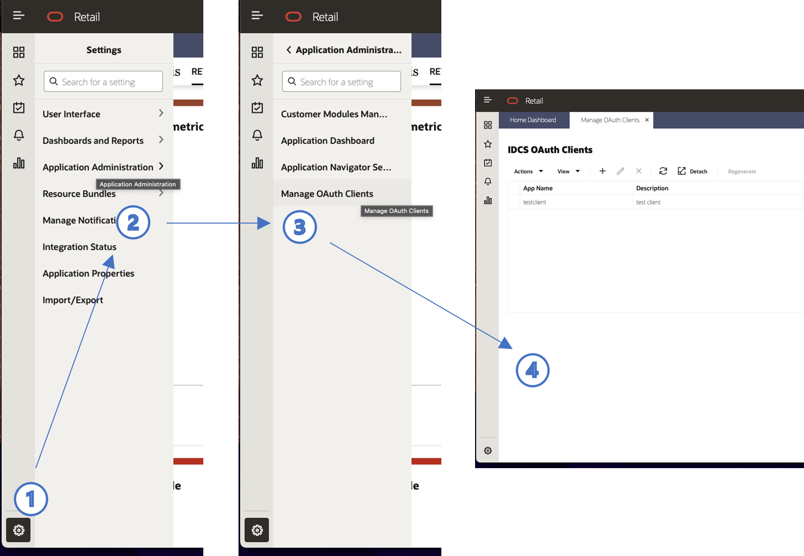 Manage OAUTH Clients page Manage OAUTH Clients page