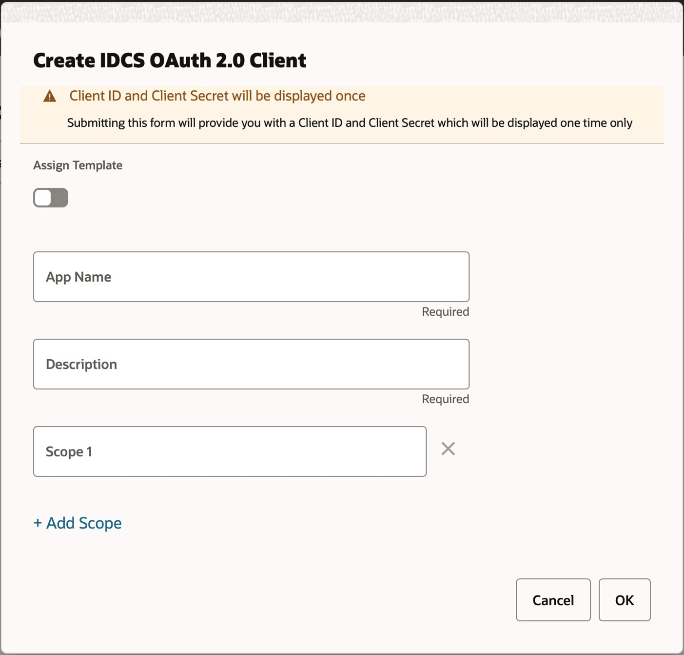 Create IDCS OAuth 2.0 Client