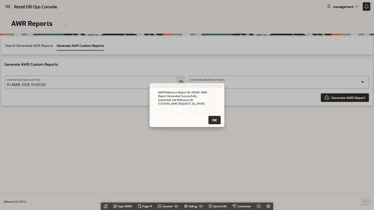 AWR Report Generation Notification AWR Report Generation Notification