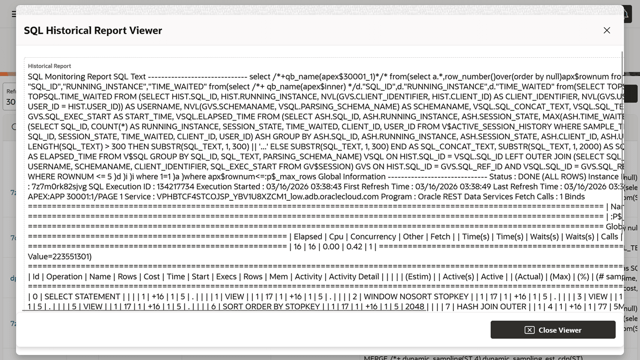 Top SQL - SQL Historical Report Viewer Top SQL - SQL Historical Report Viewer