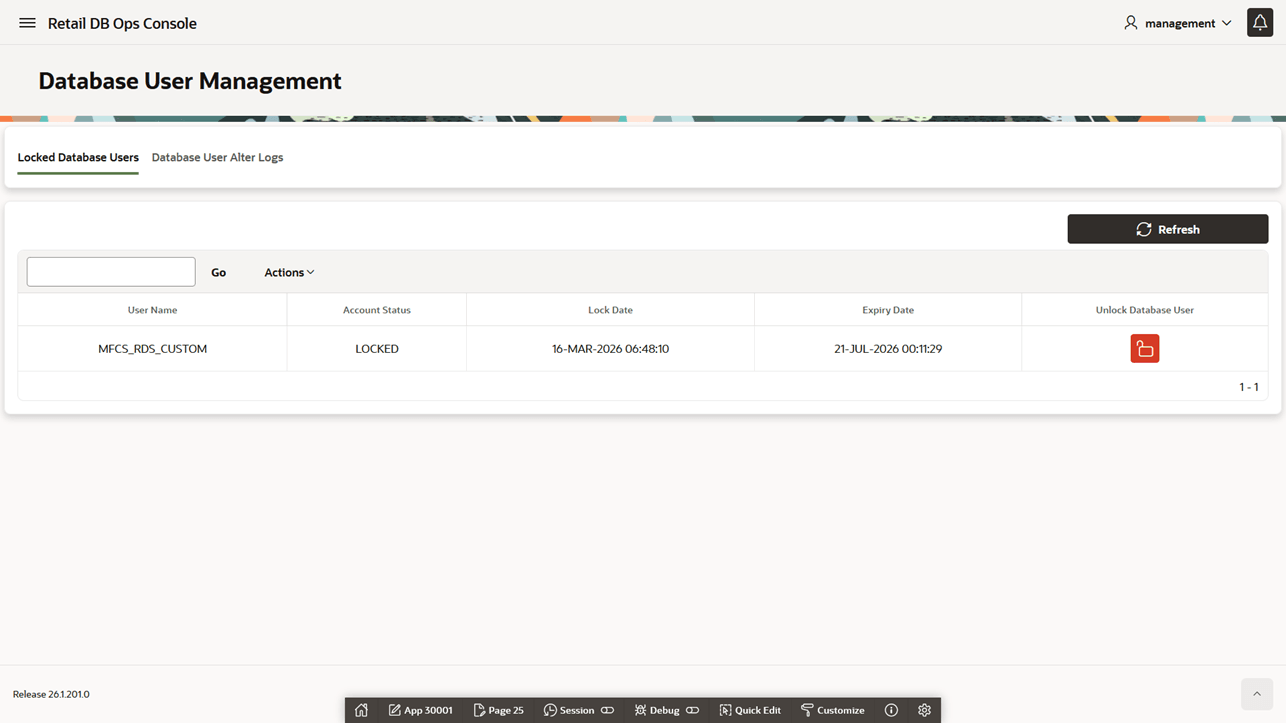 Sample Locked Database Users Sample Locked Database Users