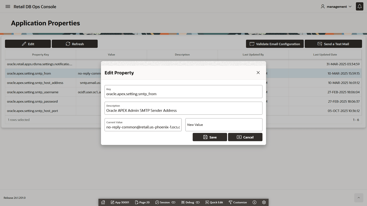 Application Properties - Edit Property Application Properties - Edit Property