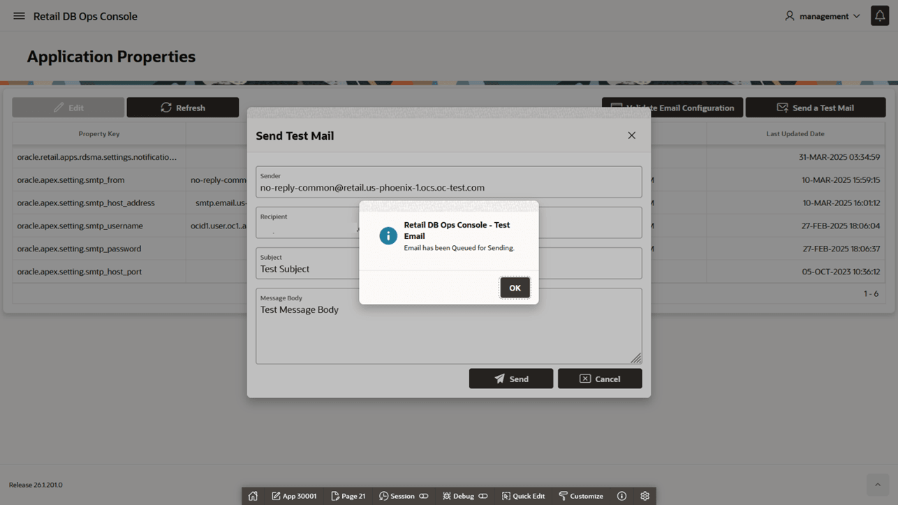 Send Test Email Success Send Test Email Success