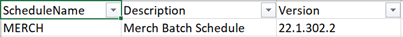 Schedule Schedule