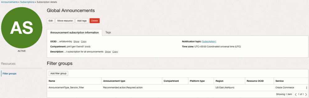 Announcement subscription Announcement subscription