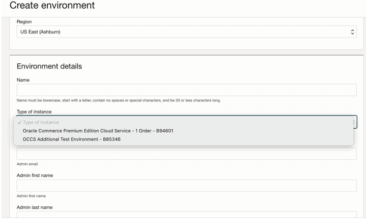 Create environment Create environment