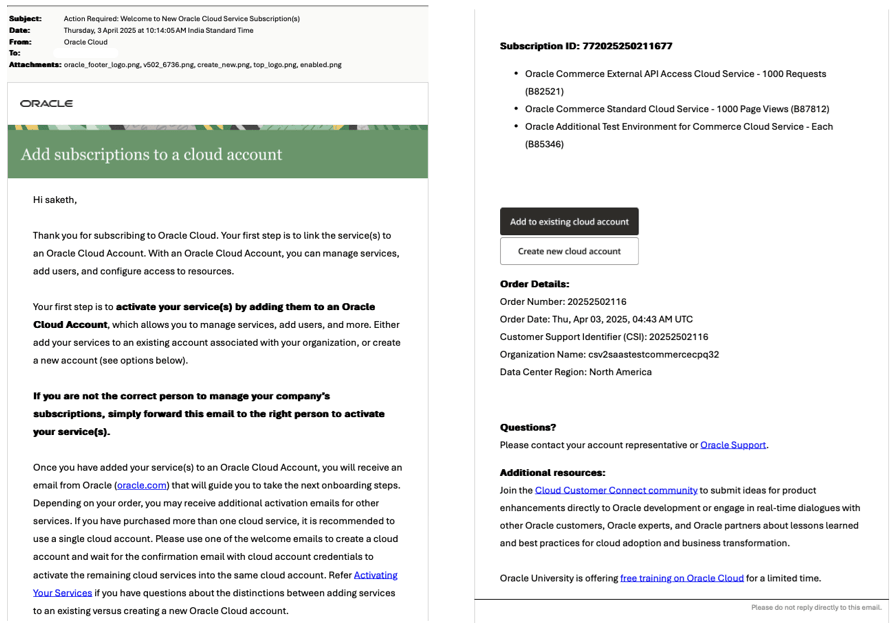 Subscription email Subscription email