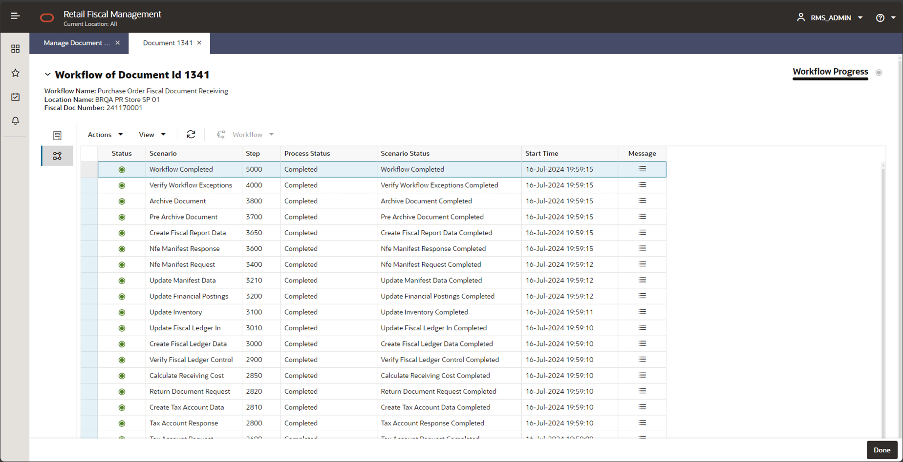 Fiscal Document Screen – Workflow Tab Fiscal Document Screen – Workflow Tab
