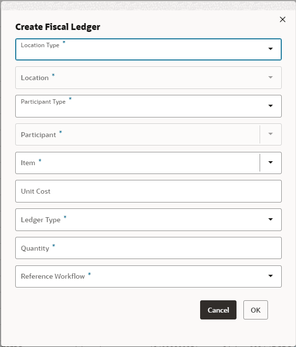Create a Fiscal Ledger Record Create a Fiscal Ledger Record
