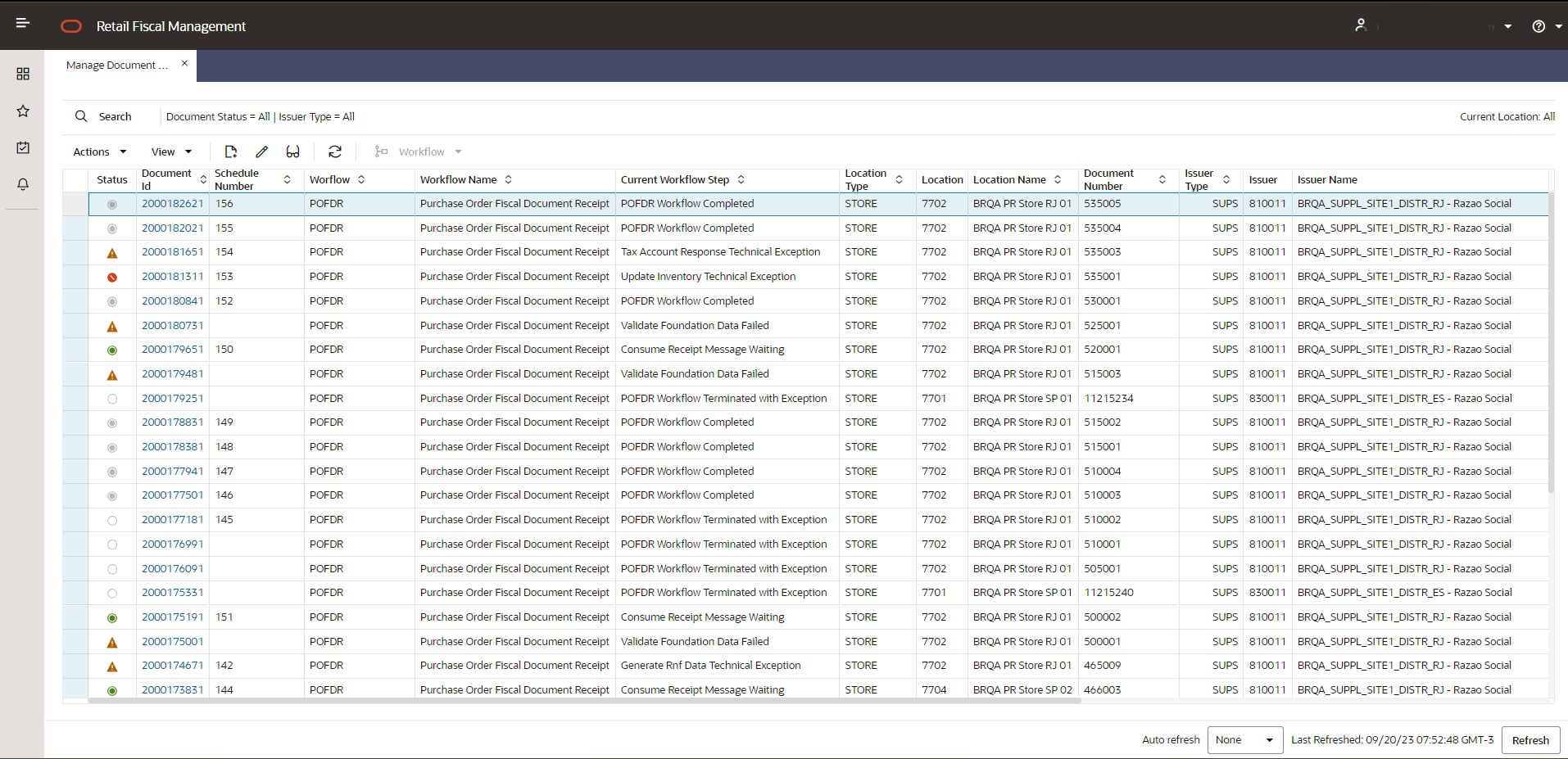 Manage Document Receipt Manage Document Receipt