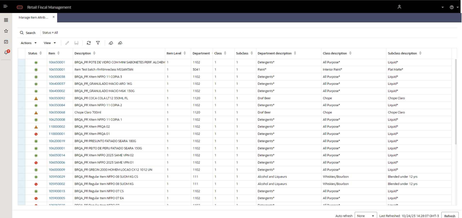 Manage Item Attributes Manage Item Attributes
