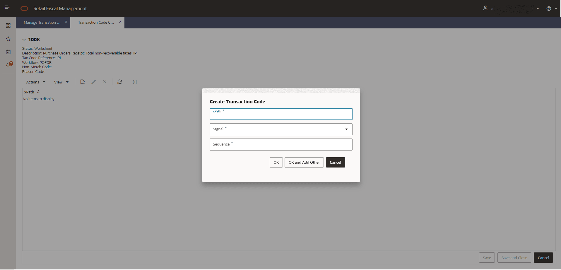 Transaction Code Calculation Setup