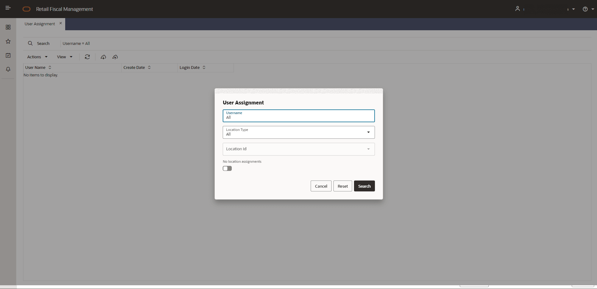 User Assignment - Search