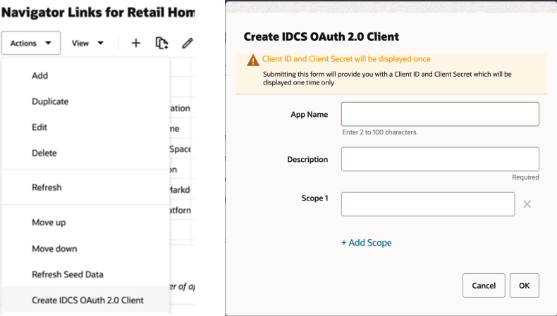 Create IDCS OAuth 2.0 Client