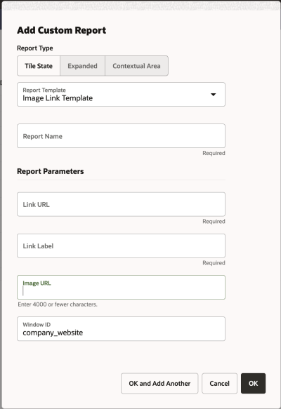 Add Customer Tile State Report Parameters