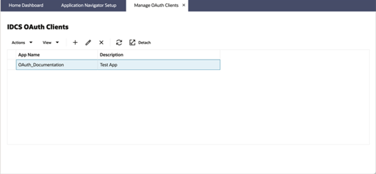 Manage OAuth Clients Tab Manage OAuth Clients Tab