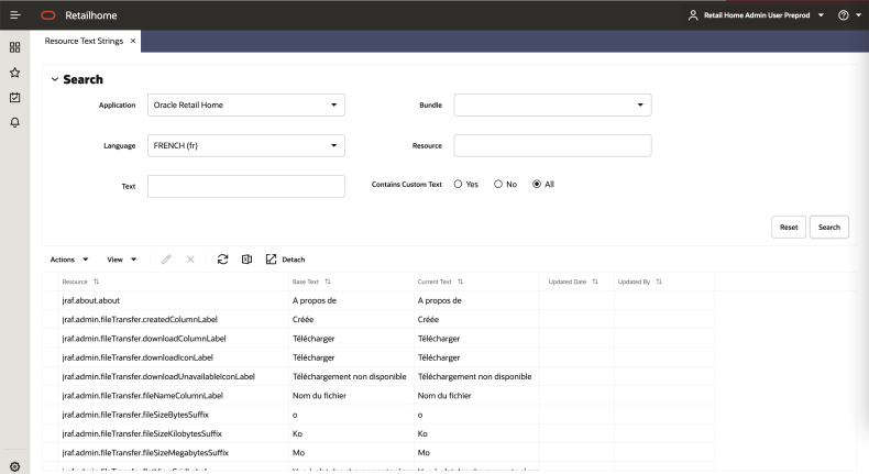 Resource Text Strings Screen