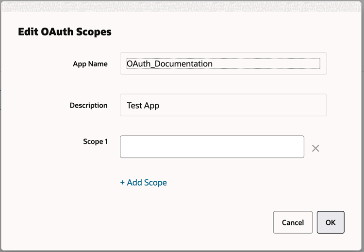 Edit OAuth Scopes Window