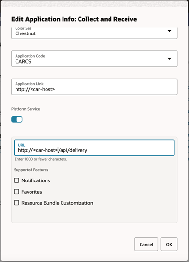 Edit Collect and Receive Options - Bottom