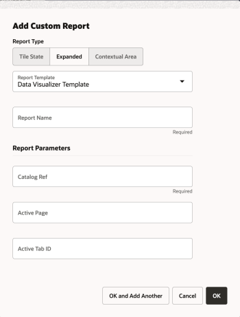Add Custom Report Window Add Custom Report Window