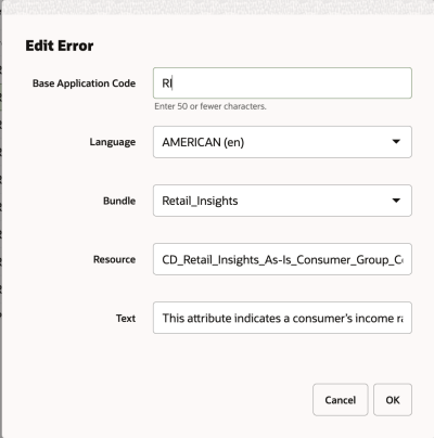 Edit Error Dialog