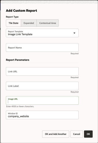 Add Customer Tile State Report Parameters Add Customer Tile State Report Parameters