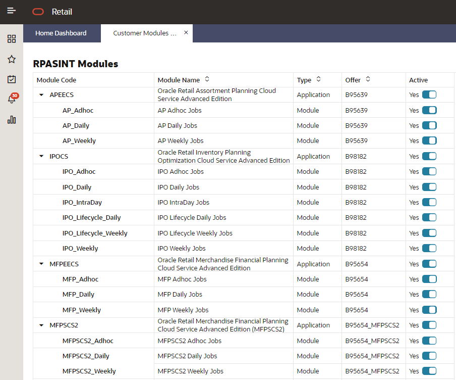 customer modules customer modules