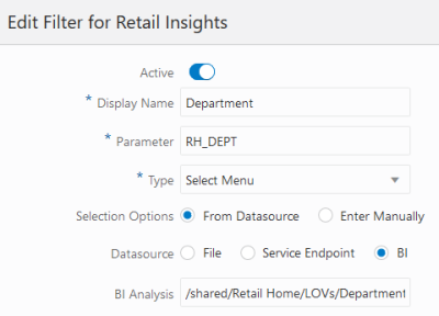 Filter Configuration