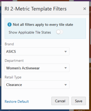 Filter Selections in a Dashboard