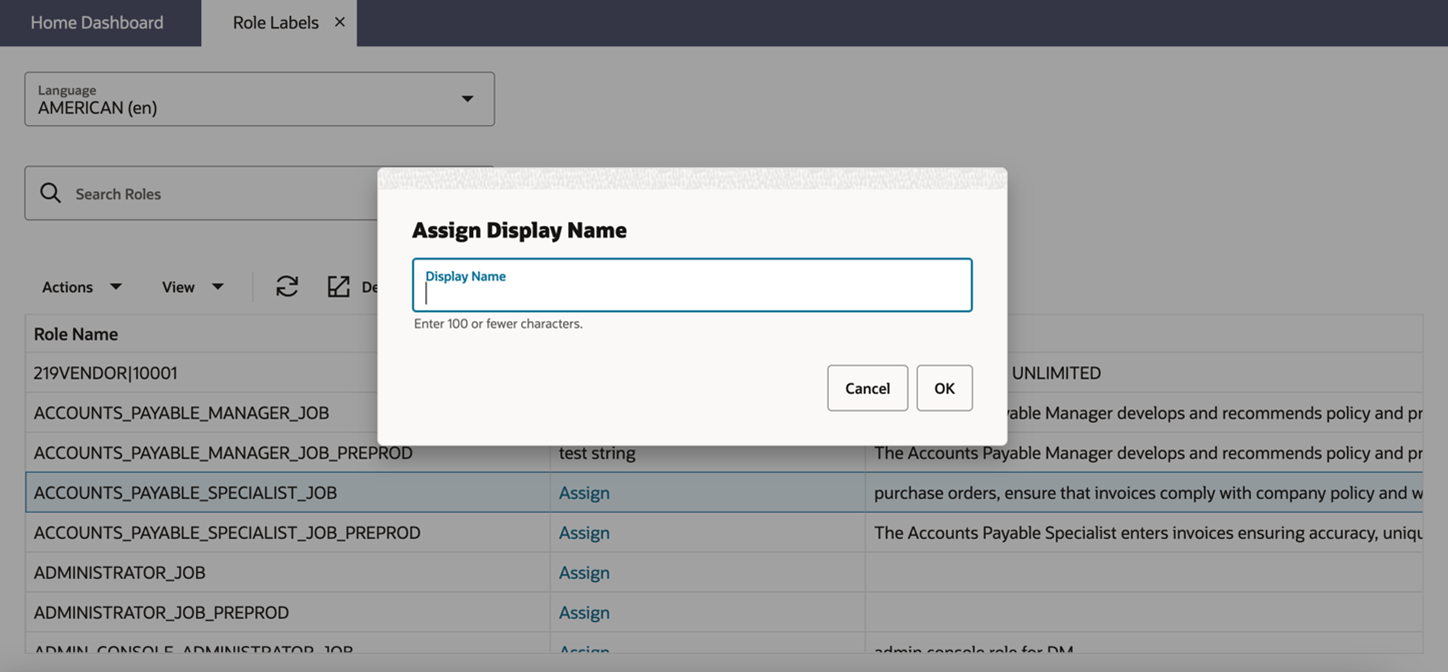 Assign Display Name Window