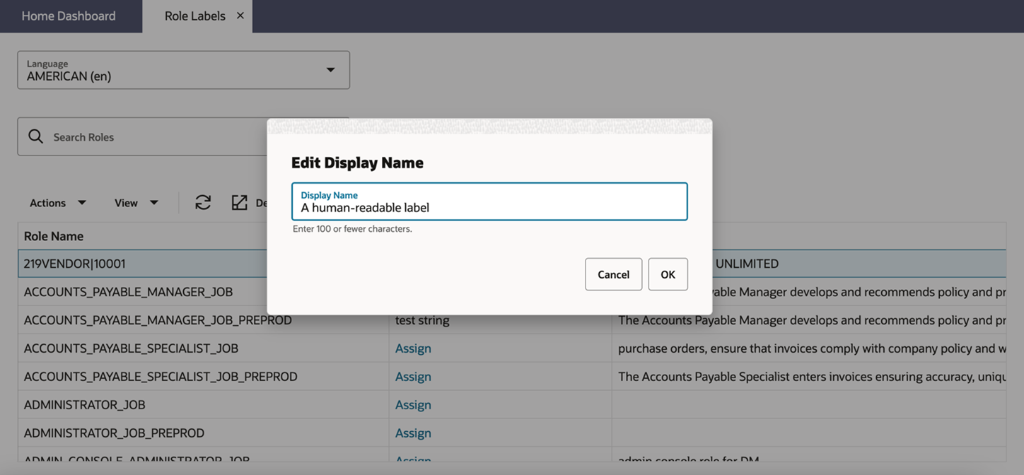Edit Display Name Window
