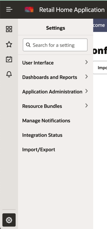 Import and Export Option in Settings Menu