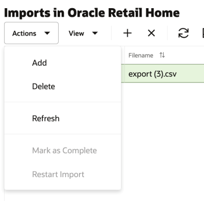 Imports Management Actions