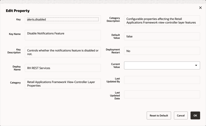 Modify Application Property