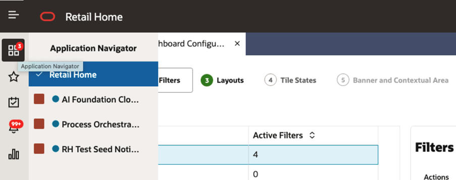 Application Navigator Menu