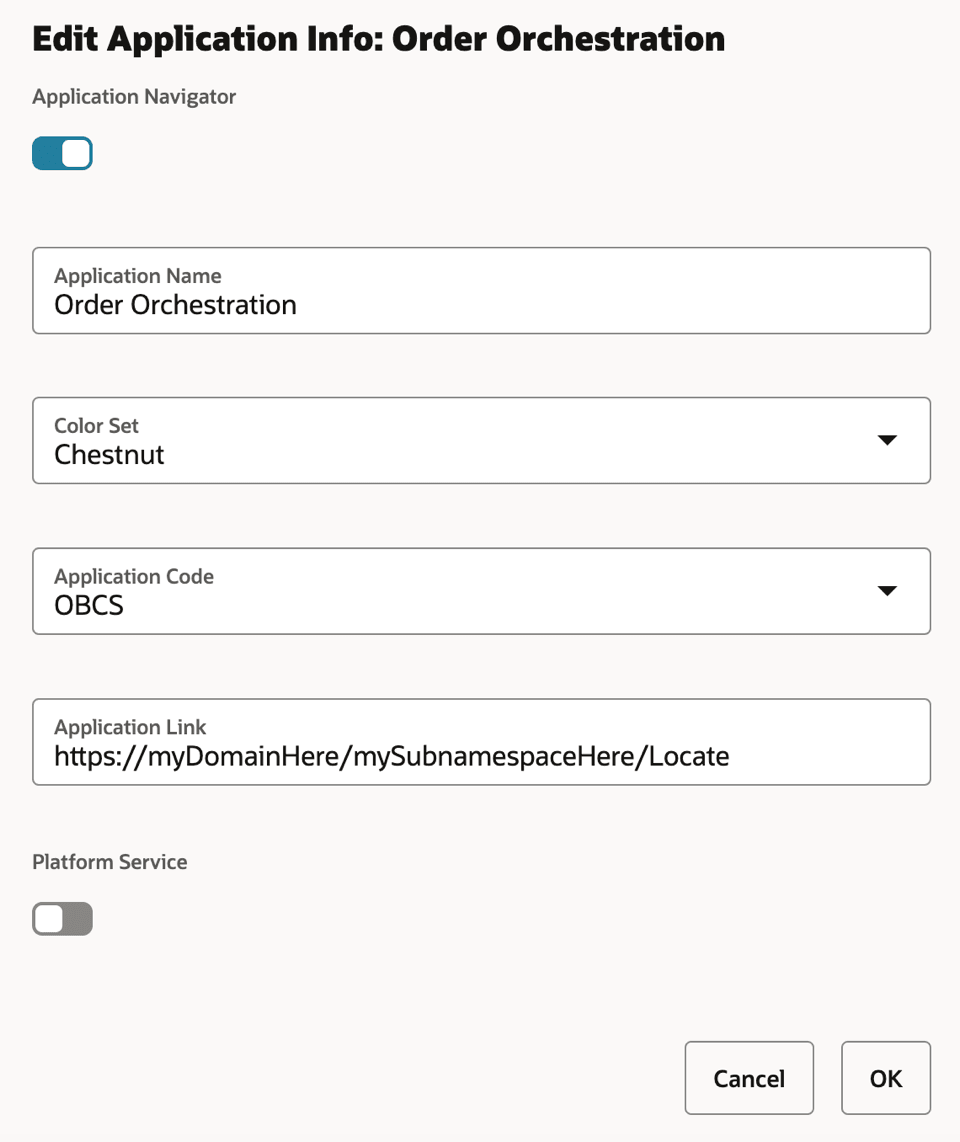 OO Application Navigator Configuration OO Application Navigator Configuration