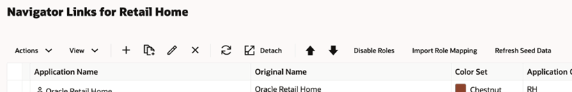 Application Navigator Setup - Toolbar Actions Application Navigator Setup - Toolbar Actions