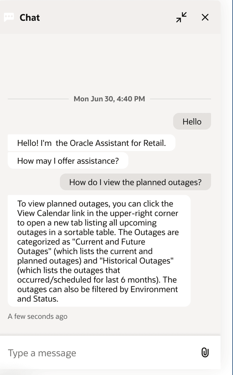 ODA Chat Interface ODA Chat Interface