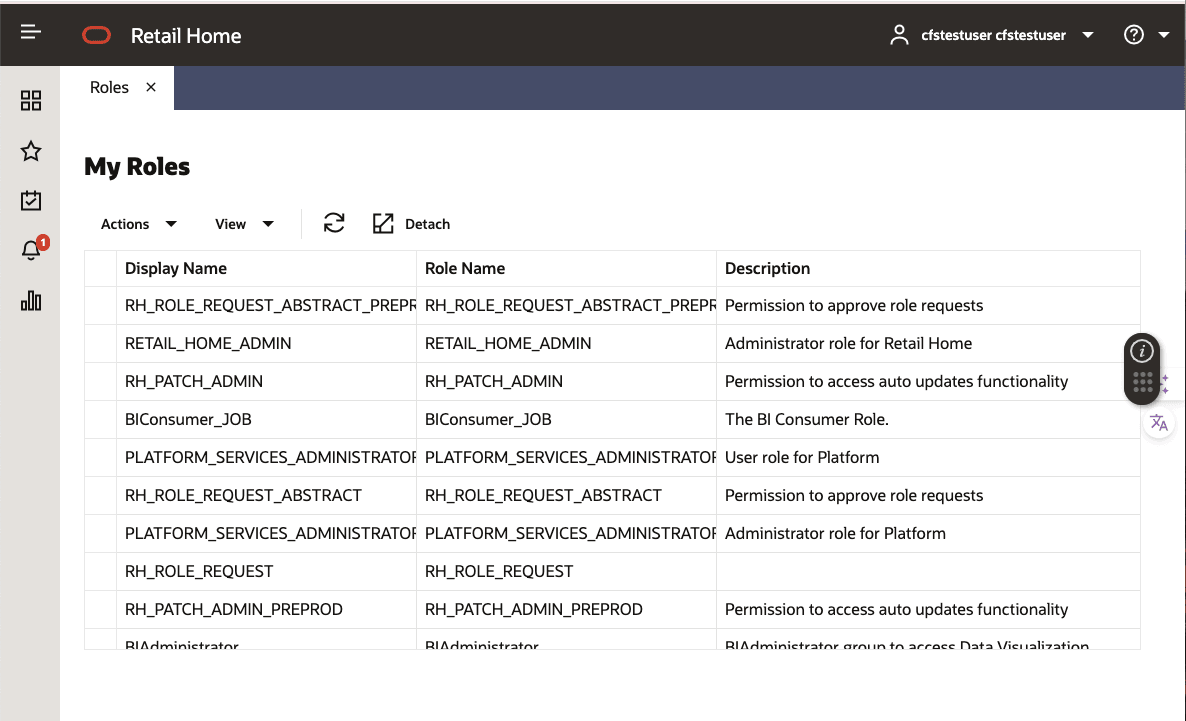 Role Requests Screen Role Requests Screen