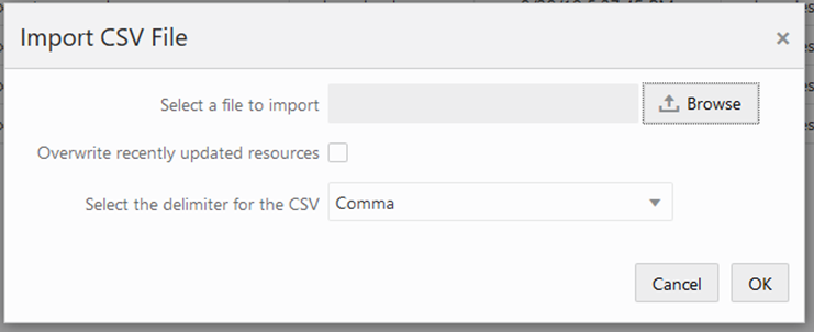Import CSV File Dialog