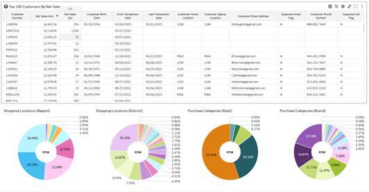 Top 100 Customers Dashboard