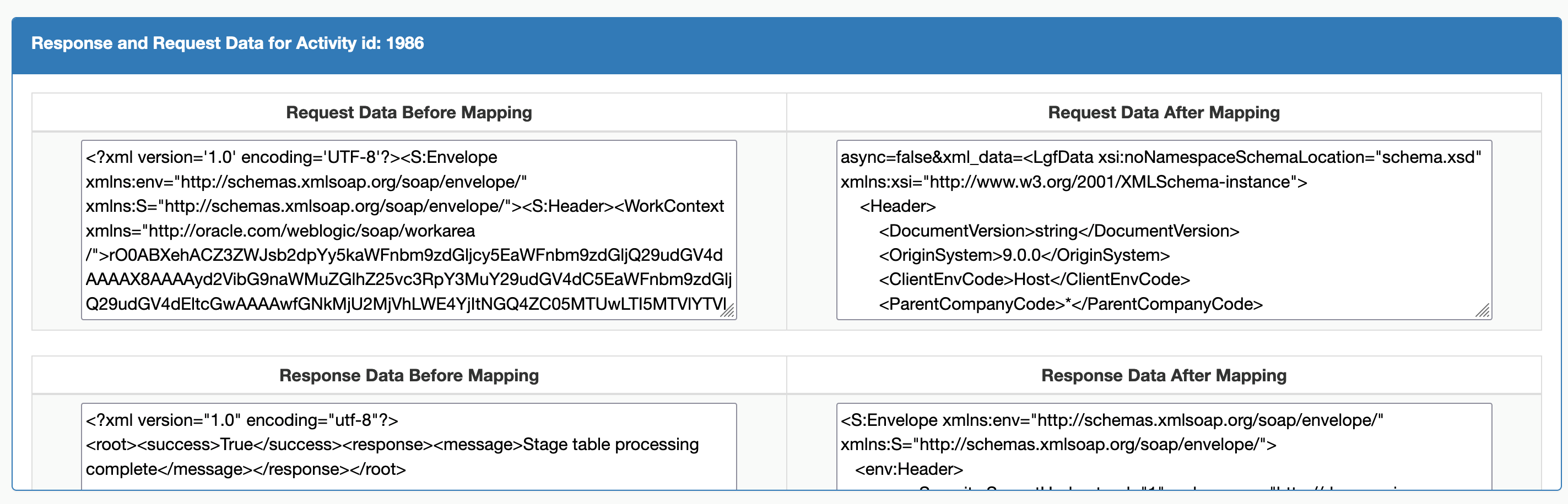 Response and Request Data Response and Request Data
